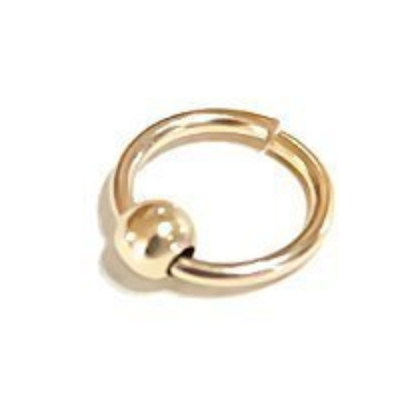 Moodtherapy Jewelry - Gold Beaded Helix Hoop - Cartilage Hoop Earring